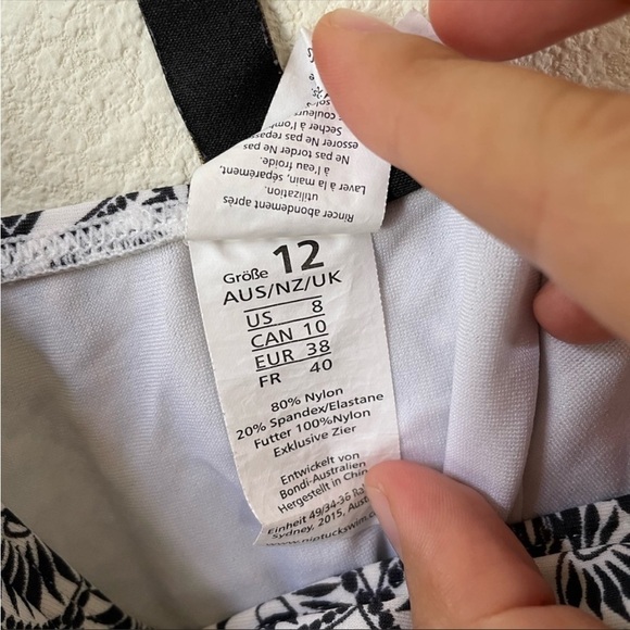 Bondeye Australia patterned black and white one piece ruched swimsuit - Picture 7 of 11